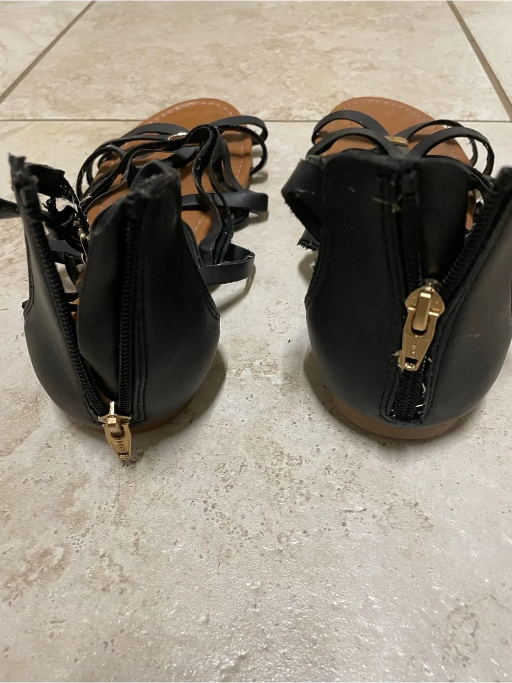 Women’s Black Strappy Gladiator Sandals